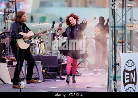 Barcelone - 1 juin : Arcade Fire (band) produisent en concert au Primavera Sound Festival 2017 le 1 juin 2017 à Barcelone, Espagne. Banque D'Images