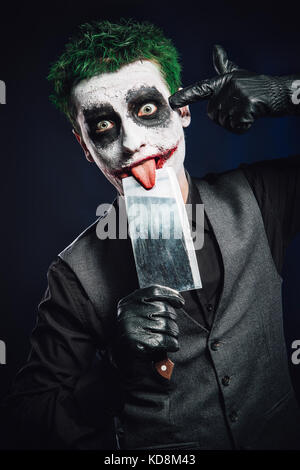 Face joker fou. Halloween Banque D'Images