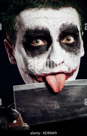 Face joker fou. Halloween Banque D'Images