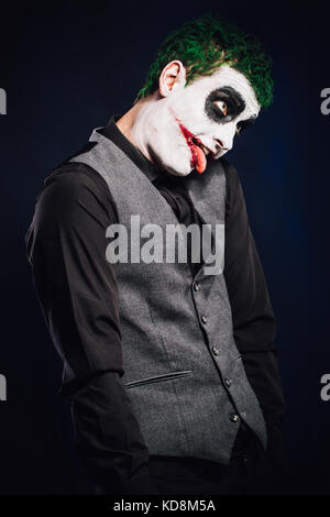 Face joker fou. Halloween Banque D'Images