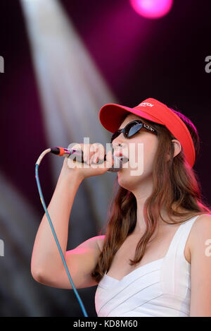 Barcelone - juin 3 : Weyes Blood (band) produisent en concert au Primavera Sound Festival 2017 le 3 juin 2017 à Barcelone, Espagne. Banque D'Images