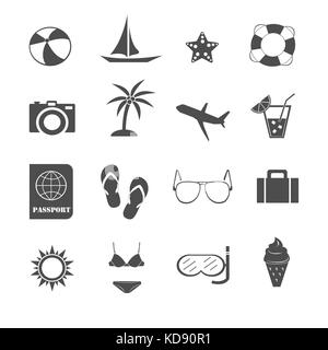 Summer icons set vector Banque D'Images