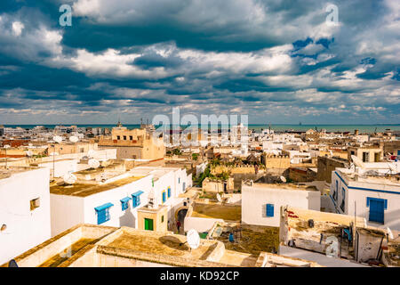 La ville de Sousse au coucher du soleil spectaculaire Banque D'Images