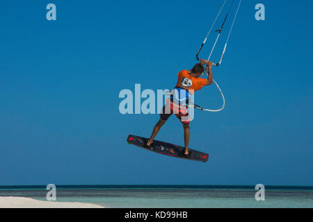 Kite Surf los Roques venezuela Banque D'Images