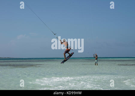 Kite Surf los Roques venezuela Banque D'Images