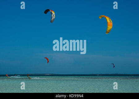 Kite Surf los Roques venezuela Banque D'Images