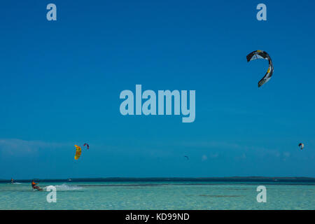 Kite Surf los Roques venezuela Banque D'Images