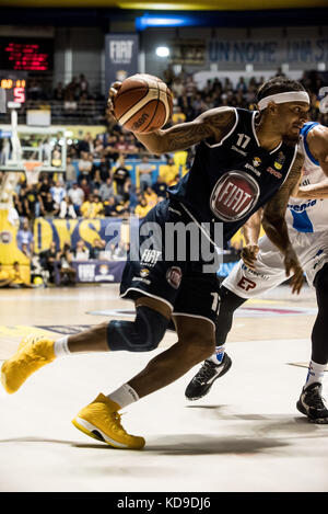 Turin, Italie Le 7 octobre 2017. deron Washington au cours de la serie a un match de basket-ball torino fiat auxilium vs Dinamo sassari au palaruffini. torino w Banque D'Images