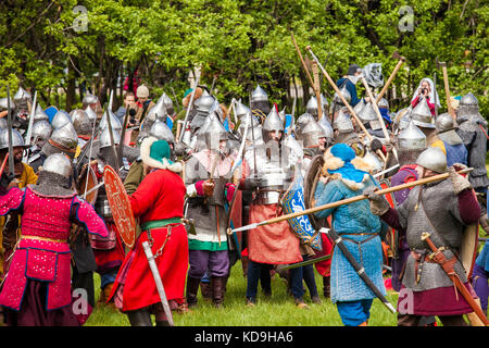 Moscou, Russie - juin 2017 : reconstitution historique en kolomenskoe à Moscou, en Russie. règle mongol invasion, lors de la bataille de la Kalka River de la reconstruction. Banque D'Images