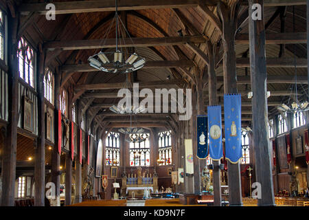 L'intérieur de l'église Sainte-Catherine de Honfleur Calvados Normandie France Banque D'Images