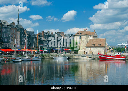 Vieux port Honfleur Calvados Normandie France Banque D'Images