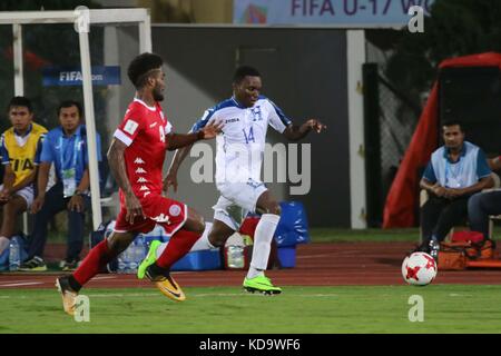 Guwahati, Assam, Inde. Oct 11, 2017 moments. de FIFA U-17 World Cup match du groupe e entre le Honduras vs nouvelle Calédonie.dans un match du groupe e de la coupe du monde u-17 de la fifa, le Honduras a battu 5-0 Nouvelle Calédonie par Indira Gandhi au stade d'athlétisme, Guwahati, Inde. C'était hondurasã' â"¢ plus grande victoire dans la coupe du monde u-17 depuis leurs débuts en 2007. crédit : vikramjit kakati/zuma/Alamy fil live news Banque D'Images