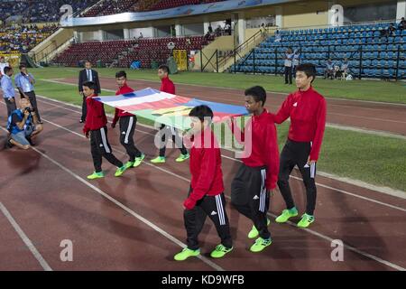 Guwahati, Assam, Inde. 11 octobre 2017. Moments du match de la Coupe du monde U-17 de la FIFA du Groupe E entre le Honduras et la Nouvelle-Calédonie. Dans un match du Groupe E de la Coupe du monde U-17 de la FIFA, le Honduras a battu la Nouvelle-Calédonie par 5-0 à l'Indira Gandhi Athletic Stadium, Guwahati, en Inde. Il HondurasÃ¢â‚¬â„¢ agit de la plus grande victoire de la Coupe du monde U-17 depuis leurs débuts en 2007. Crédit : Vikramjit Kakati/ZUMA Wire/Alamy Live News Banque D'Images