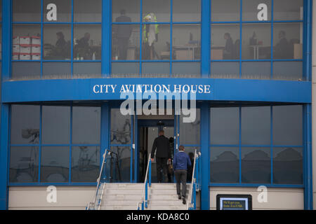 L'aéroport de London city, City Aviation House London City Airport Road Royal Docks Banque D'Images