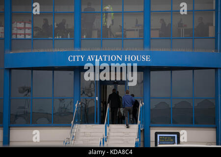 L'aéroport de London city, City Aviation House London City Airport Road Royal Docks Banque D'Images