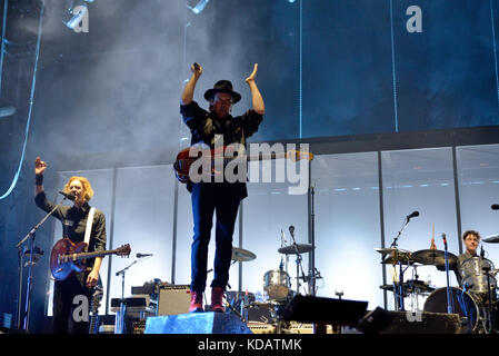 Barcelone - juin 3 : Arcade Fire (indie music band) produisent en concert au Primavera Sound Festival 2017 le 3 juin 2017 à Barcelone, Espagne. Banque D'Images