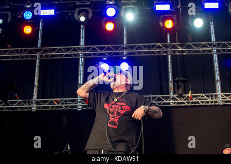 MADRID - 22 juin : House of Pain (groupe de hip-hop américain) produisent en concert à télécharger (heavy metal music festival) le 22 juin 2017 à Madrid, Espagne. Banque D'Images