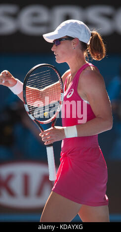 L'australien Samantha Strosur est victorieux lors du jour 1 de l'Open d'Australie. Stosur bat Klara Zakopalova (CZE) 6-3, 6-4 dans la première partie du 2014 A. Banque D'Images