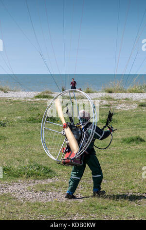 Powered parachute de Pensarn beach North Wales UK Banque D'Images