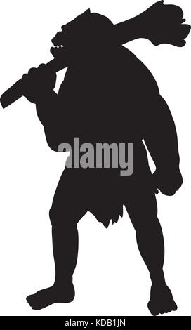 Silhouette ogre vilain monstre fantasy. vector illustration. Illustration de Vecteur