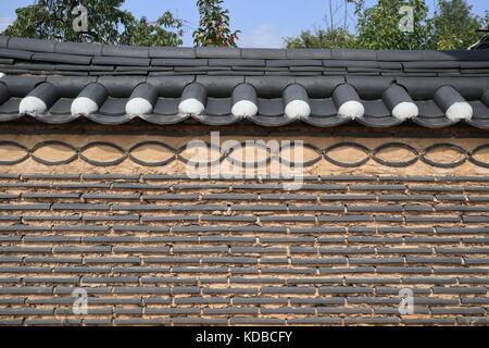 Mur traditionnel coréen Banque D'Images