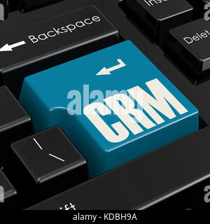 Crm - concept d'affaires. bouton sur le clavier de l'ordinateur moderne. Banque D'Images