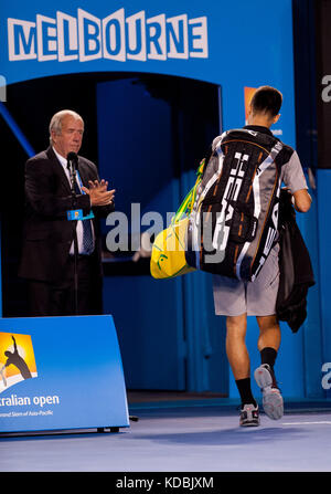 Novic Djokovic en jeu à l'Open d'Australie de 2013 Banque D'Images