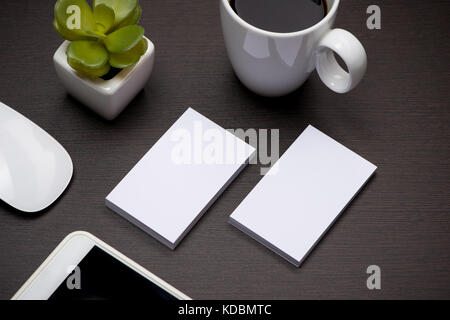 Papeterie d'entreprise marquage maquette avec business card blank Banque D'Images