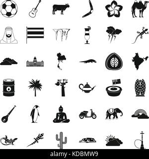 Baobab icons set, le style simple Illustration de Vecteur