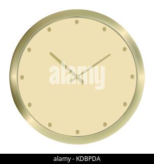 Horloge murale d'or ronde. vector illustration libre isolé. Illustration de Vecteur