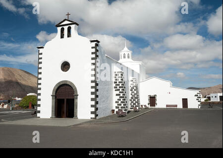 Chapelle de la Vierge des Douleurs (Virgen de los Dolores), Mancha Blanca, Tinajo, Las Palmas province de l'ouest de Lanzarote dans les îles Canaries, Espagne Banque D'Images