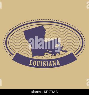 Carte de la Louisiane silhouette - cachet ovale Illustration de Vecteur