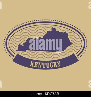 Kentucky site silhouette - cachet ovale Illustration de Vecteur