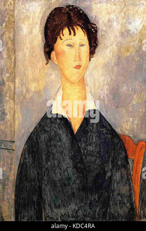 Portrait de femme au col blanc Modigliani, Amedeo 1916 Banque D'Images