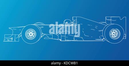 Voiture de course.. fil de fer format vecteur eps10. Le rendu de la 3d. Illustration de Vecteur
