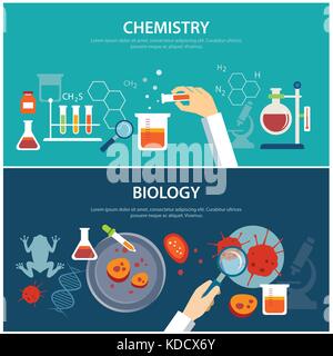 Concept de l'enseignement de la chimie et de la biologie Illustration de Vecteur