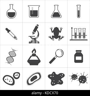 Chimie et Biologie icon set Illustration de Vecteur
