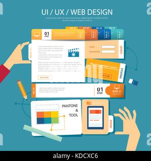 Web design,ui ,ux, wireframe concept design plat Illustration de Vecteur