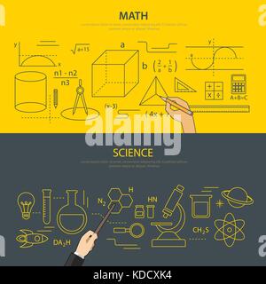 Concept de l'éducation en mathématiques et en sciences Illustration de Vecteur