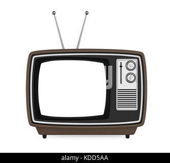 Isolé de la télévision rétro Banque D'Images