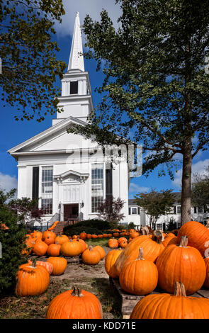 Festival de la citrouille au premier Congregational Church, à Chatham, cape cod, ma usa Banque D'Images