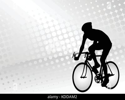 Cycliste sur l'abstract background vector - demi-ton Illustration de Vecteur