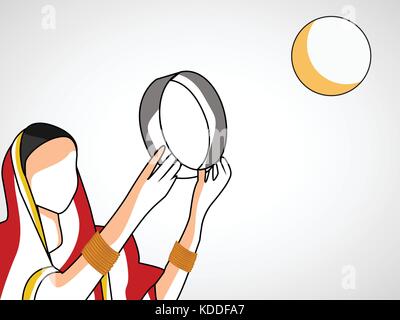 Illustration de fond karva chauth festival hindou Illustration de Vecteur