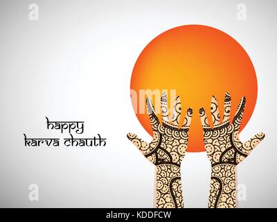 Illustration de fond karva chauth festival hindou Illustration de Vecteur