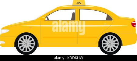 Vector illustration cartoon voiture taxi jaune Illustration de Vecteur