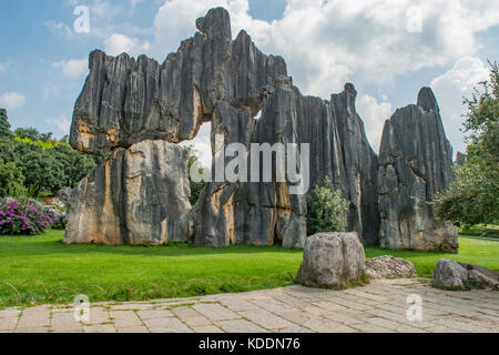 Plus grande forêt de pierre de Shilin,, près de Kunming, Yunnan, Chine Banque D'Images