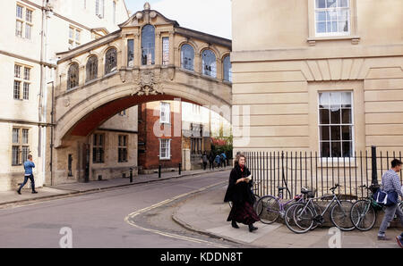 Oxford Oxfordshire, UK - le pont des soupirs en centre-ville d'oxford Banque D'Images