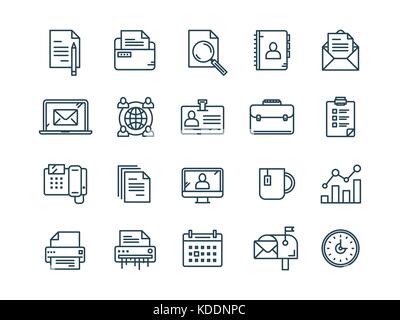 Le travail de bureau et d'entreprise. documents, formalités administratives. d'affaires. fine ligne web icon set. contours icons collection. vector illustration. Illustration de Vecteur