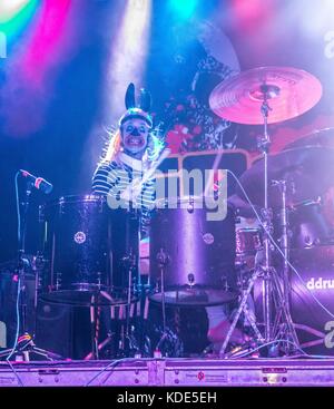 Detroit, MICHIGAN, États-Unis. 28 septembre 2017. JOE LETZ de Combichrist se produit au St. Andrew's Hall de Detroit, MI. Crédit : Alexis Simpson/ZUMA Wire/Alay Live News Banque D'Images