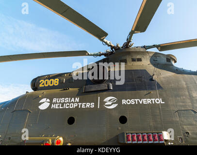 Joukovski, Russie - le 24 juillet. 2017. l'hélicoptère de transport lourd russe de mi 26 à l'international aerospace show maks 2017 Banque D'Images